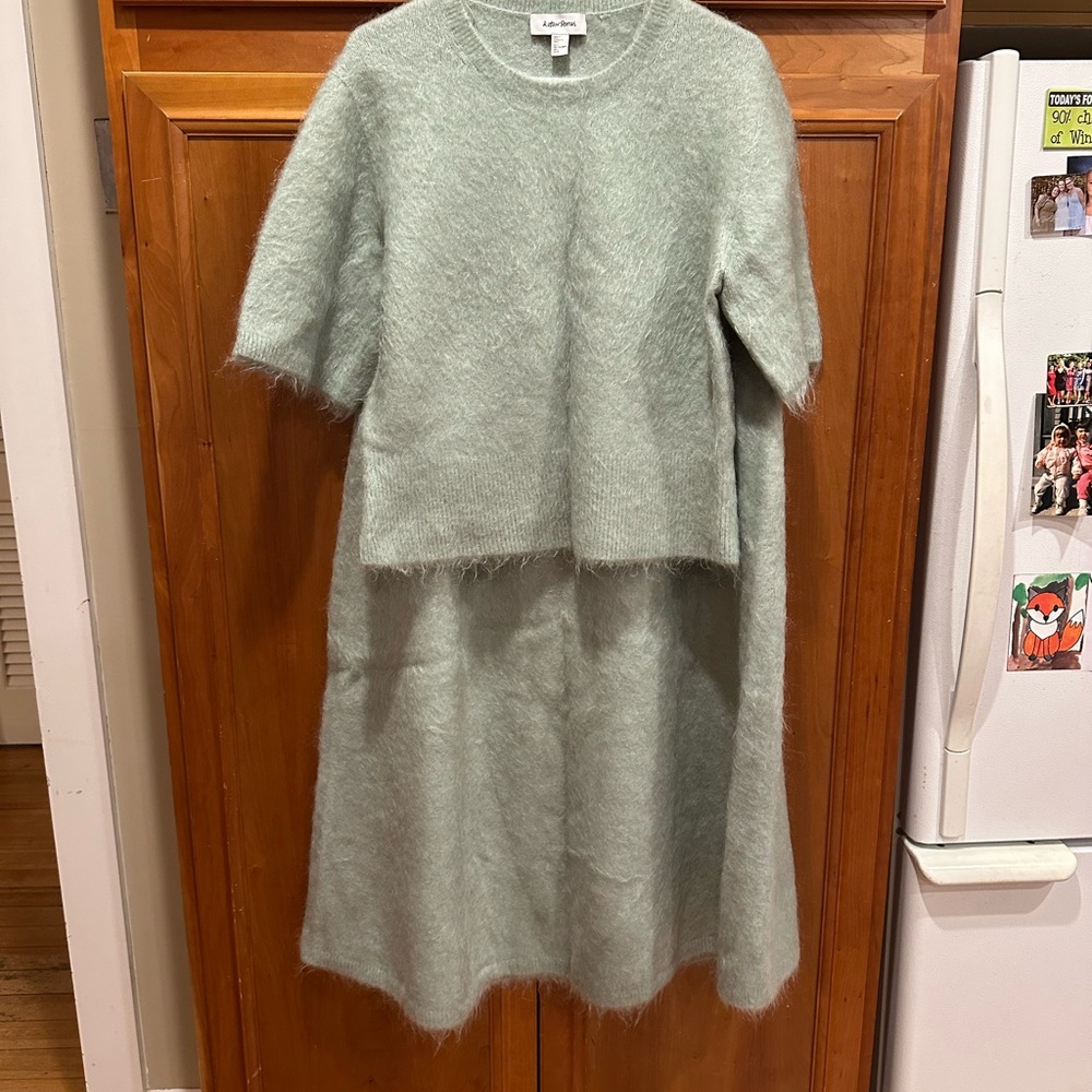 & Other Stories Sage Knitwear Sweater & Skirt Set